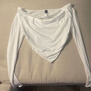 White cow neck long sleeve shirt size small